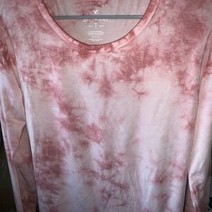 American Eagle pink tie dye long sleeve shirt
